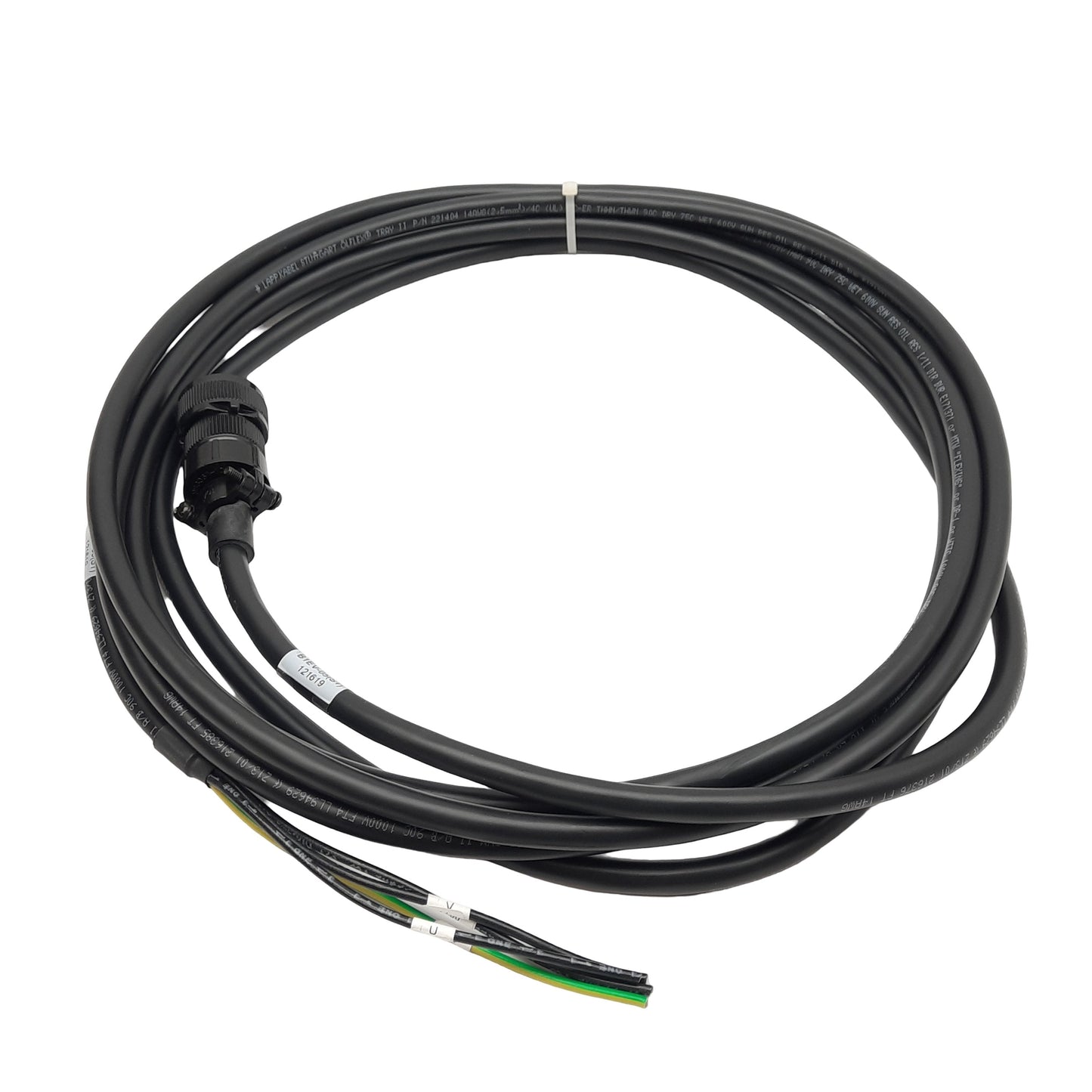 New – Open box Yaskawa B1EV-05(ST) Servo Motor Power Cable, 3-Poles + Ground, 200/400V, 5m Long