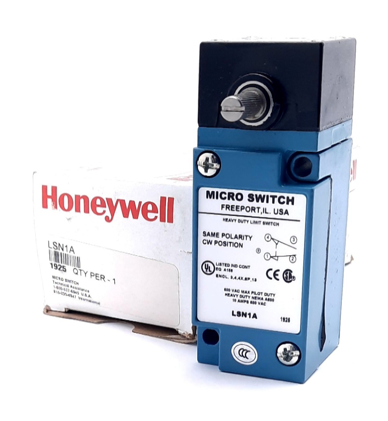 New Honeywell LSN1A Heavy Duty Limit Switch SPDT 600VAC, 250VDC, 10A, 0.45N