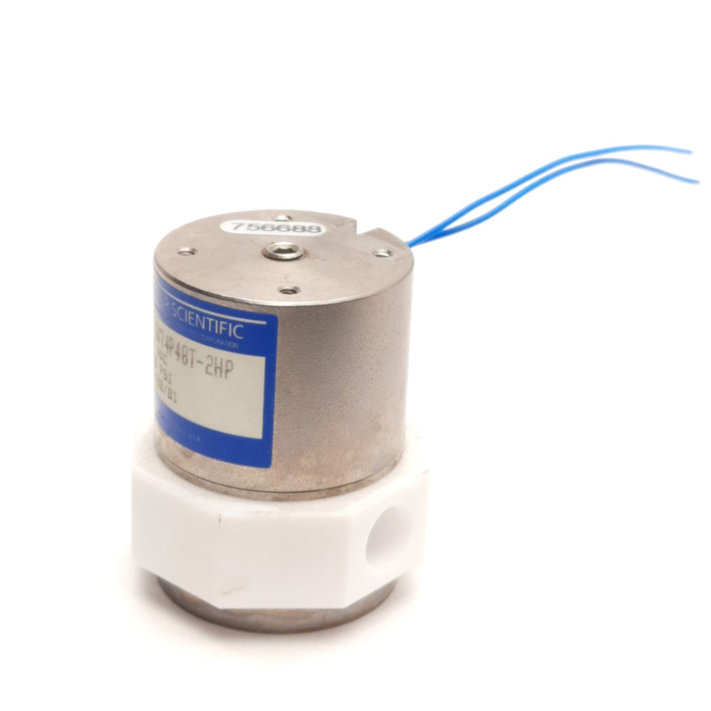 Used Valcor Scientific SV7P48T-2HP Diaphragm Valve 28in-Hg to 100Psi 1/8in NPS, 24VDC