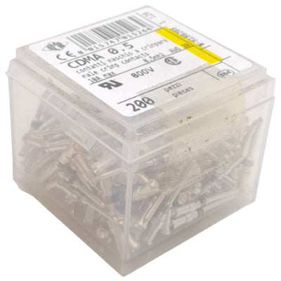 New Lot of 200 ILME CDMA 0.5 Male Crimp Contacts 10A 600V 20AWG Silver Plated Copper