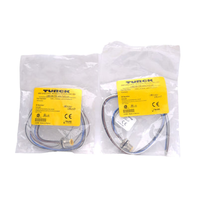 New Lot of 2 Turck FS 4.5-0.5 U1110 Connector, M12 5-Pin Male, 0.5m Length