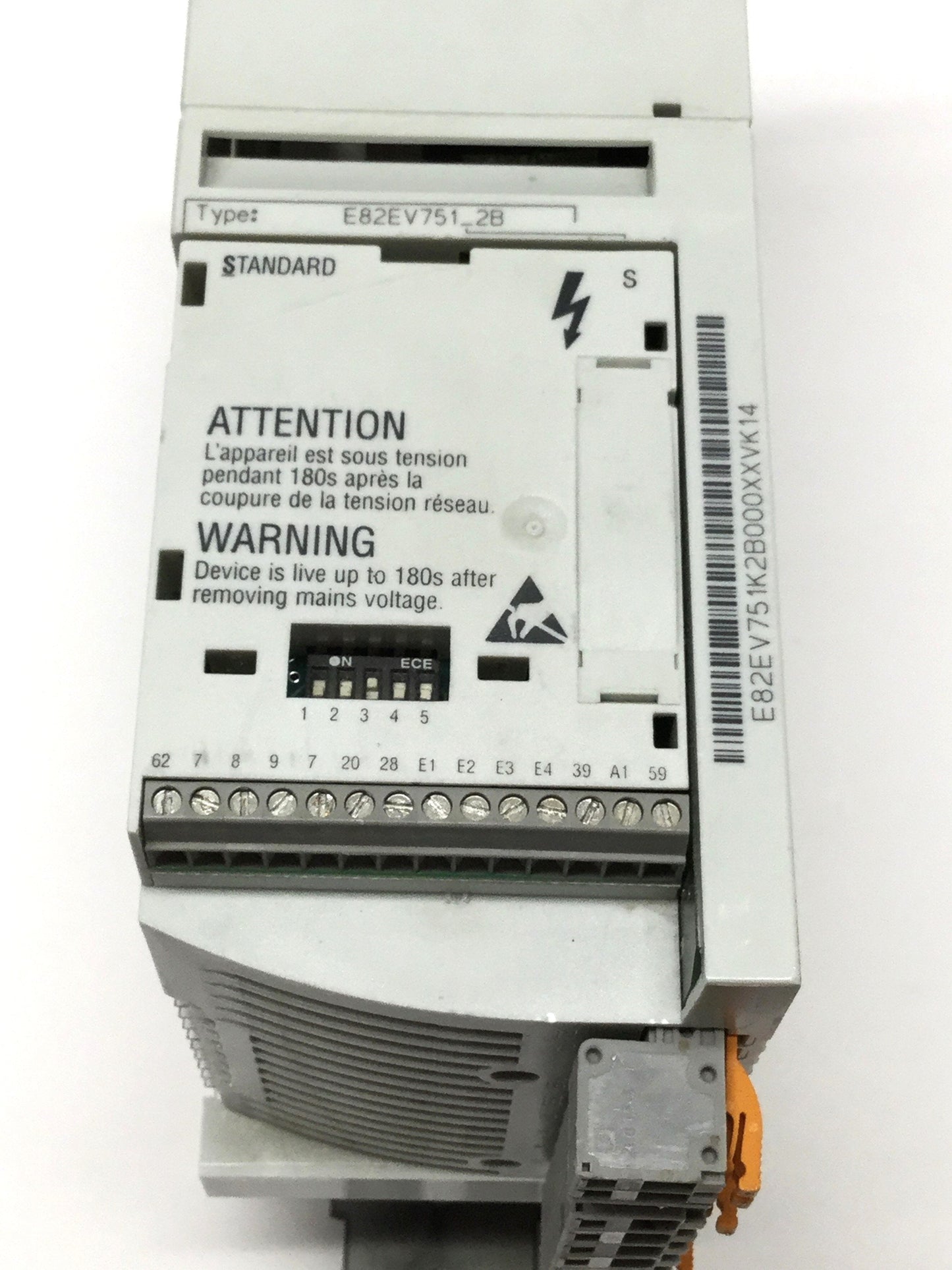 Used Lenze E82EV751S2B 8200 Vector Frequency Inverter Motor Drive 240VAC 3PH 0.75kW
