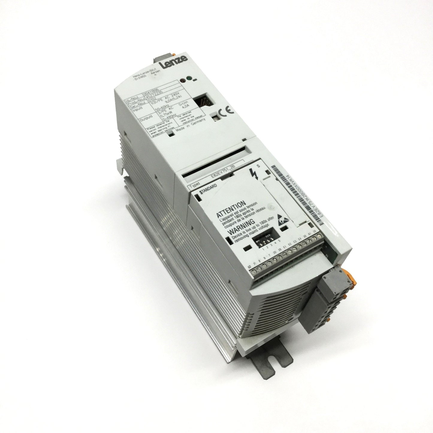 Used Lenze E82EV751S2B 8200 Vector Frequency Inverter Motor Drive 240VAC 3PH 0.75kW