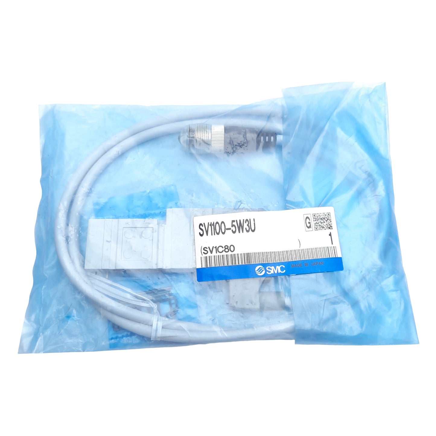 New SMC SV1100-5W3U Solenoid Valve, 2-Position Single, 0.15-0.7MPa, M12, 24VDC Coil