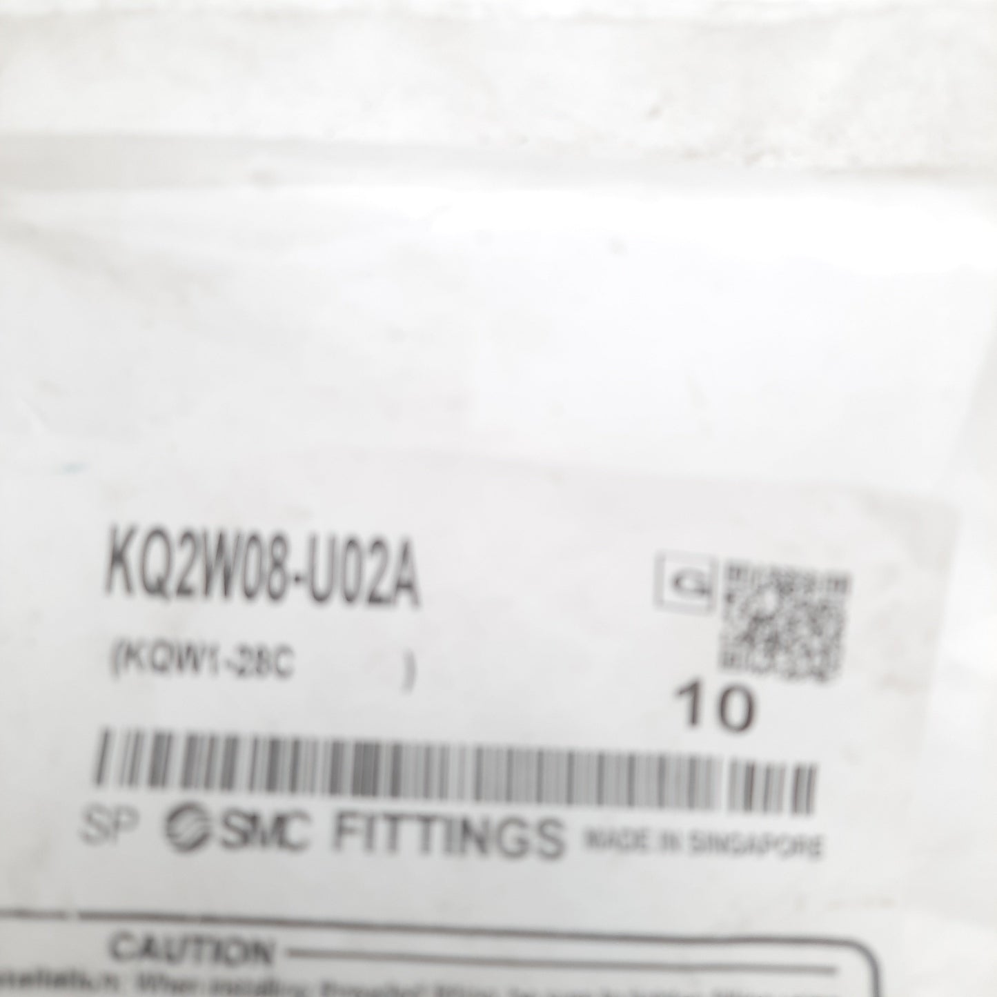New Lot of 10 SMC KQ2W08-U02A Male Elbow One-touch Fitting ø8mm Tubing, UNI 1/4