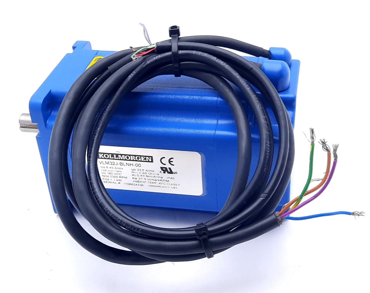 New – Open box Kollmorgen VLM32J-BLNH-00 Brushless Servo Motor 160VDC, 8.43Arms, 0.52kW 3.32Nm