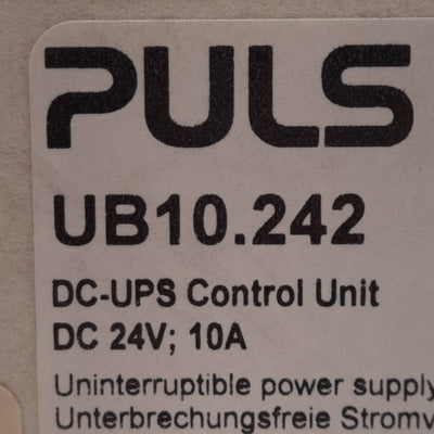 New PULS UB10.242 DC-UPS Control Unit, <18A 22.5-30VDC Input, 0-15A Output, DIN Rail