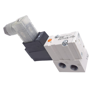 New – Open box SMC VKF334V-5DZ-01T Solenoid Valve, 3-Port, -101.2kPa to 0.1MPa, 1/8in NPTF