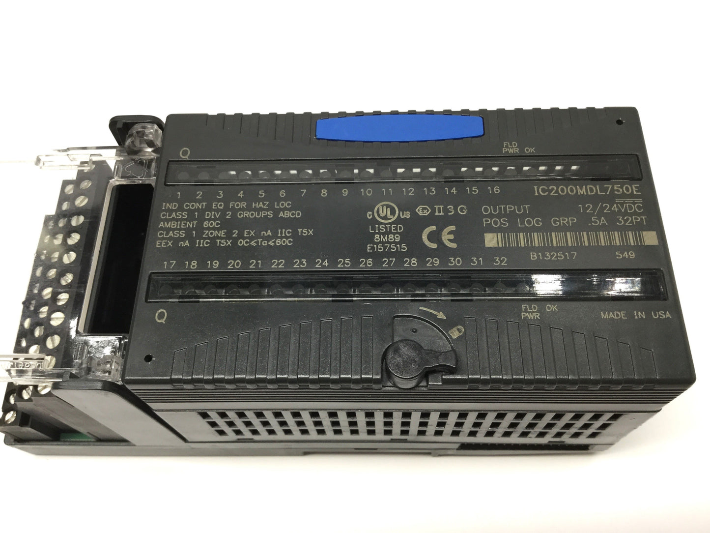 Used GE Fanuc IC200MDL750E VersaMax PLC Output Module 32-Point Pos Log, 12/24VDC 0.5A