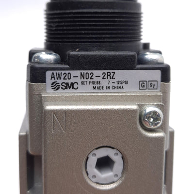 New – Open box SMC AW20-N02-2RZ Filter Regulator, 1/4in NPT, 1.0MPa Max, 5µm Filtration