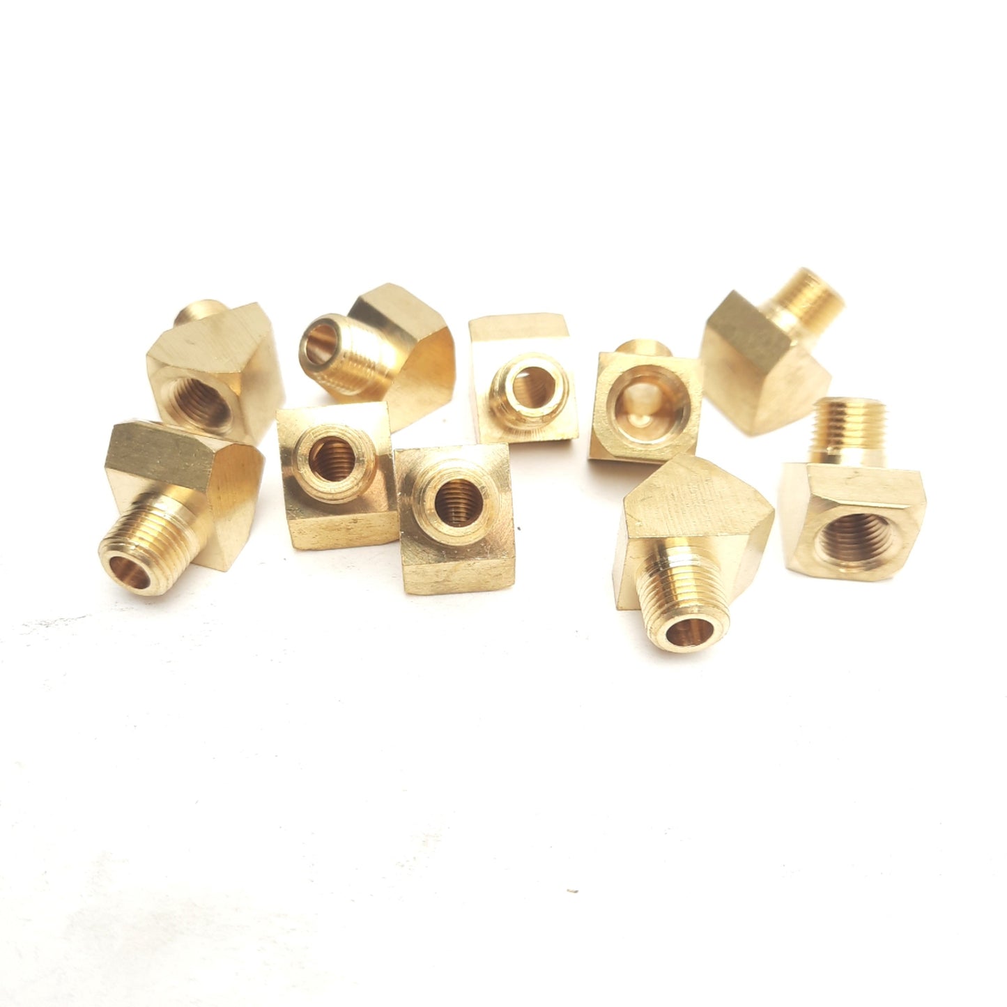 New – Open box Lot of 10 Polyconn PC124B-2 Elbow Street 45° Brass, 1/8in NPT Female to Male