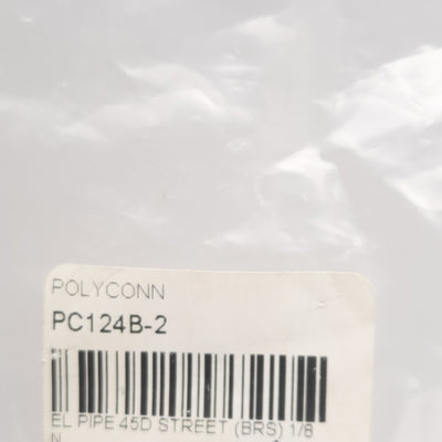 New – Open box Lot of 10 Polyconn PC124B-2 Elbow Street 45° Brass, 1/8in NPT Female to Male