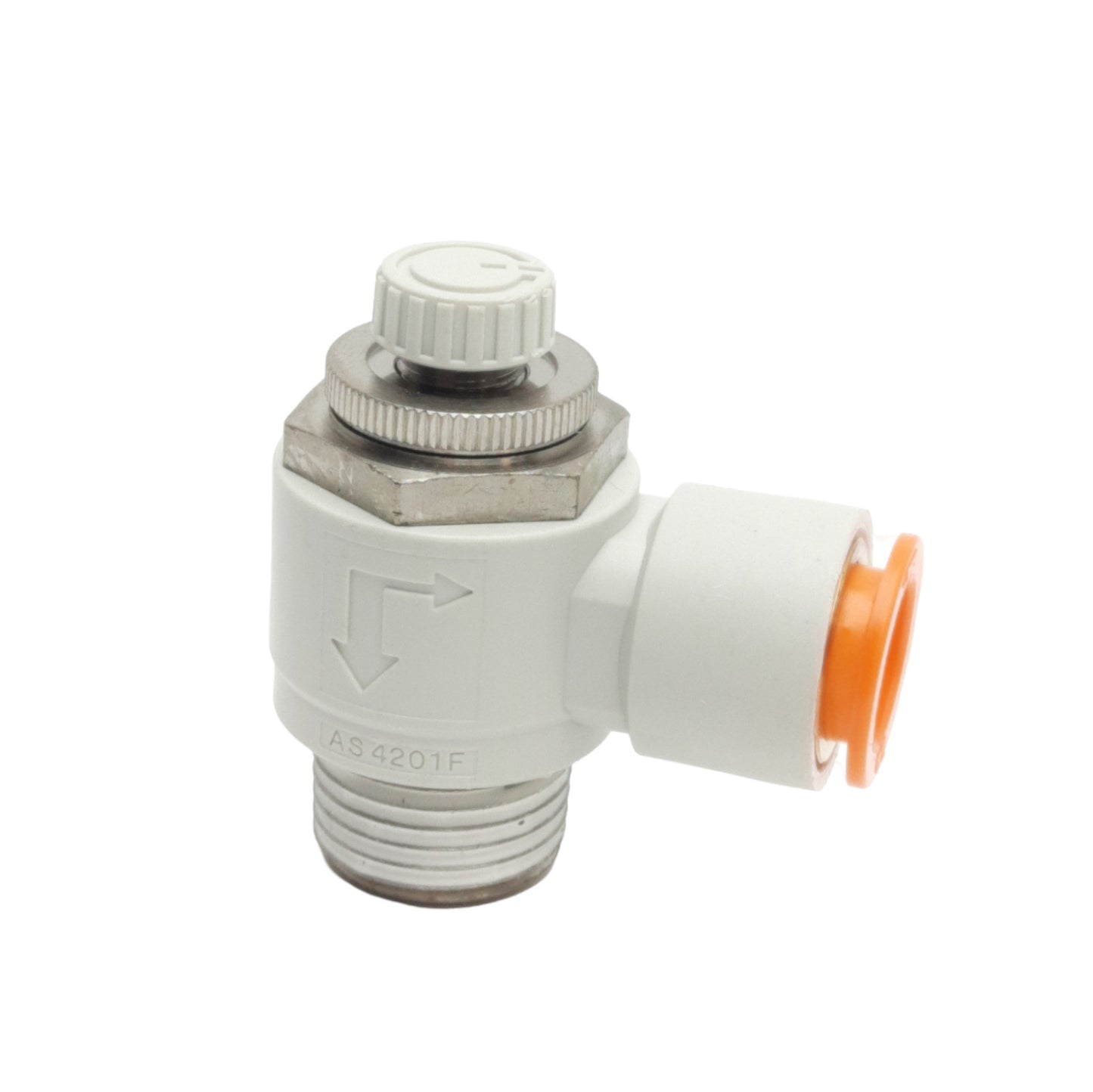 New – Open box Lot of 2 SMC AS4201F-N04-13S-J Speed Control Elbow, 1/2in NPT to ø1/2in Tube