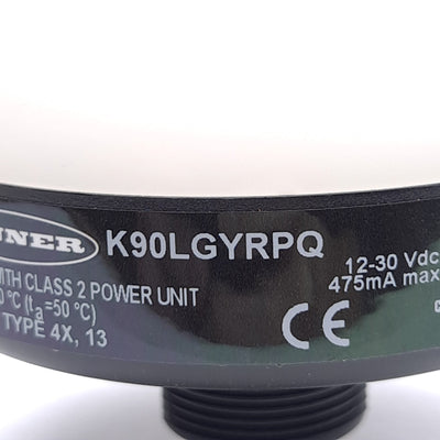 New Banner K90LGYRPQ 92822 Domed Indicator, Green/Yellow/Red LED, ø90mm, M30 x 1.5