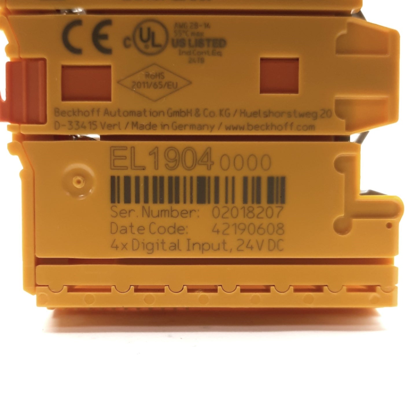 Used Beckhoff EL1904 Digital Input Module, 4-Channel, 1/2-Wire