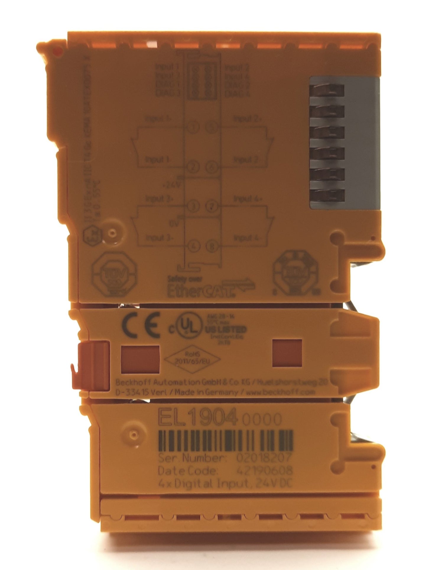 Used Beckhoff EL1904 Digital Input Module, 4-Channel, 1/2-Wire