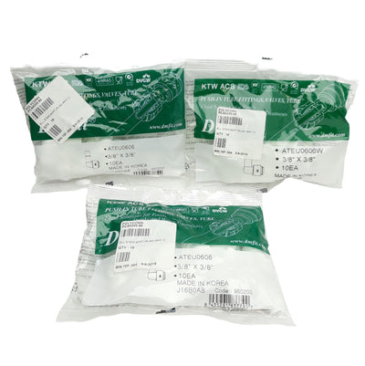 New Lot of 30 Polyconn PC44GW-66 Push To Connect Elbows, 3/8in Stem To 3/8in P2C