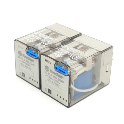 New – Open box Lot of 2 Finder 60.13.39.024.0040 Plug-In Relays, 10A 250VAC 3DPT, 24VDC Coil