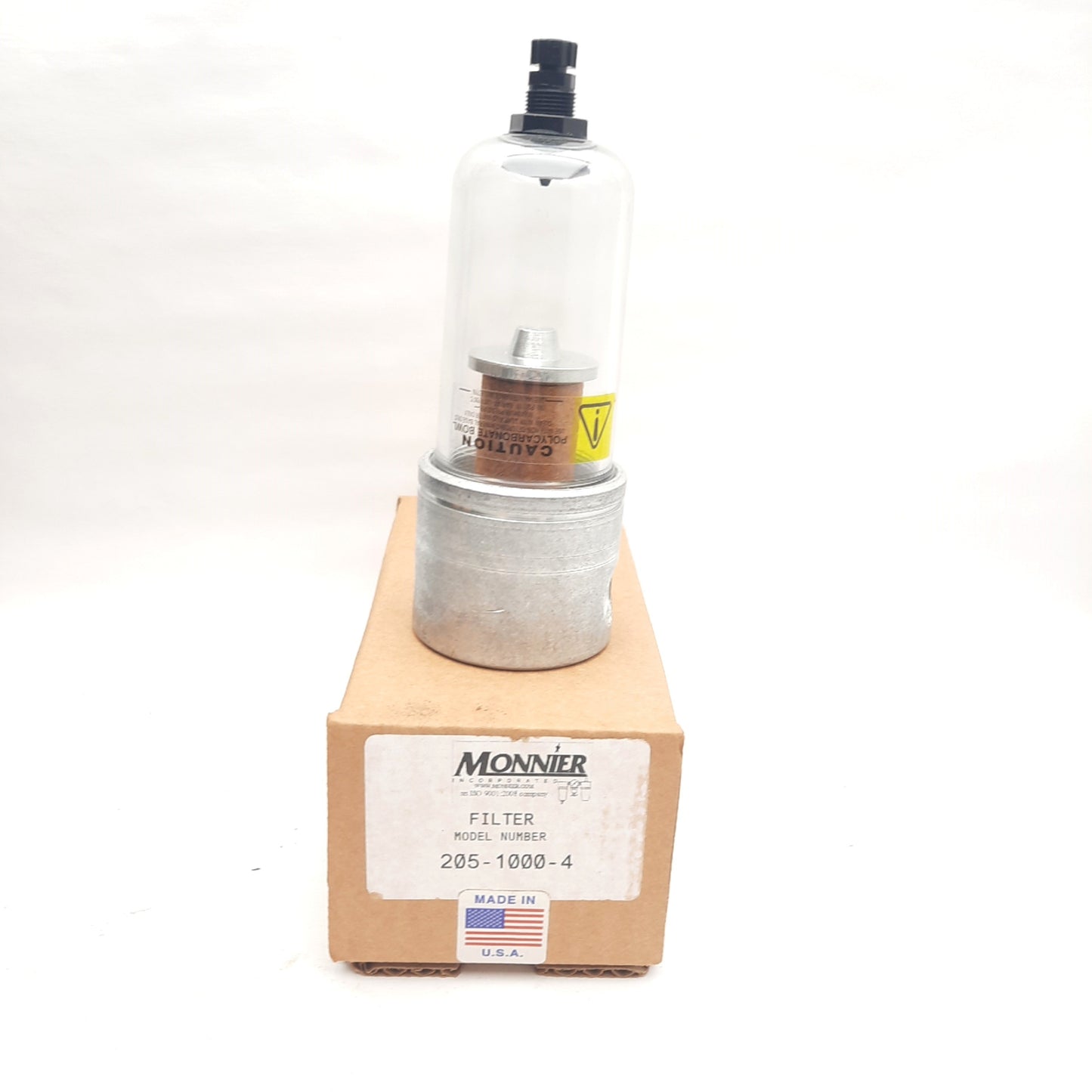 New Monnier 205-1000-4 Inline Filter with Threaded Bowl, 20µm Filtration, 1/2in NPT