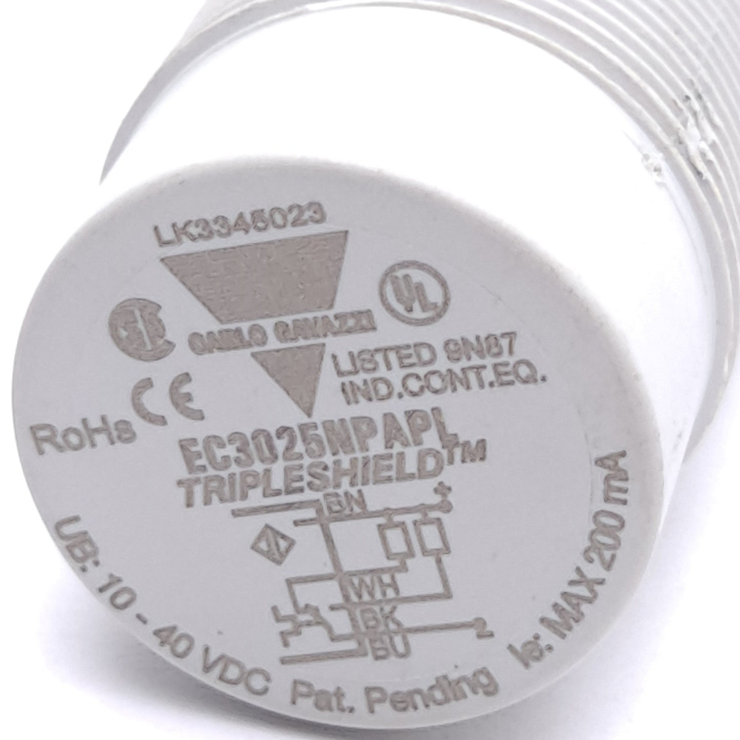 Used Carlo Gavazzi EC3025NPAPL Proximity Sensor, 10-40VDC, M30, 25mm Rated Distance