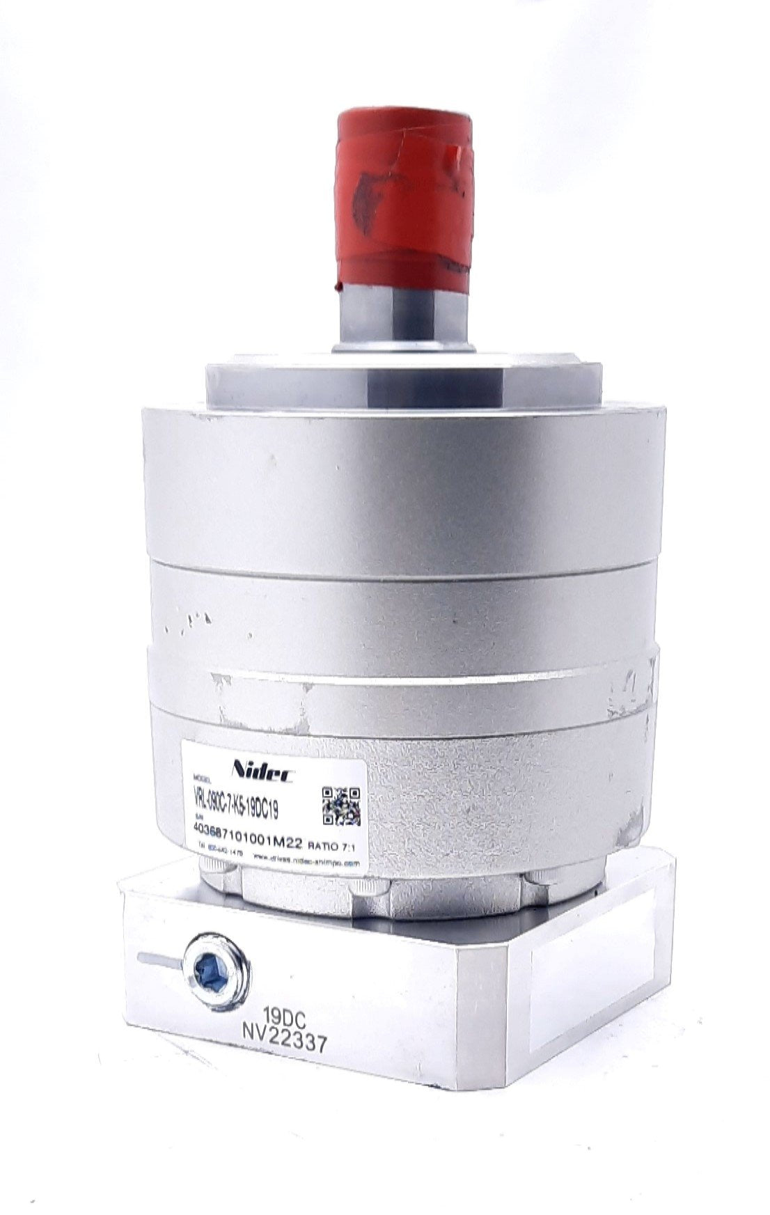 New – Open box Nidec VRL-090C-7-K5-19DC19 Gearbox 7:1, Keyed Shaft, <5 ARC MIN, 2200N, 2400N