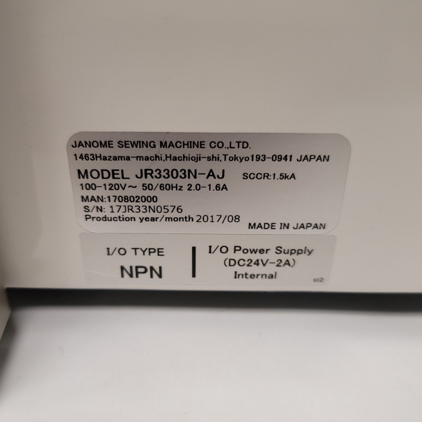 Used Janome JR3303N-AJ Desktop 3-Axis Dispensing Robot X-Y 300mmx320mm Z 100mm 120VAC