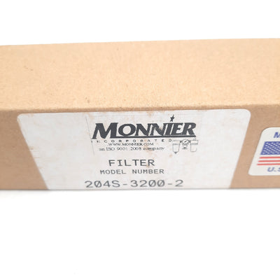 New Monnier 204S-3200-2 Air Preparation Filter, Stainless, 20µm Filter, 1/4in NPT
