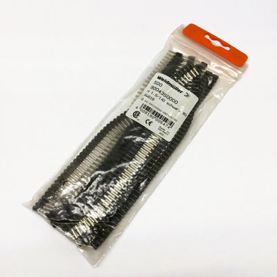 New Bag of 500 Weidmuller 9004350000 Single Wire-End Ferrules, 16 AWG 1.5mm², Black