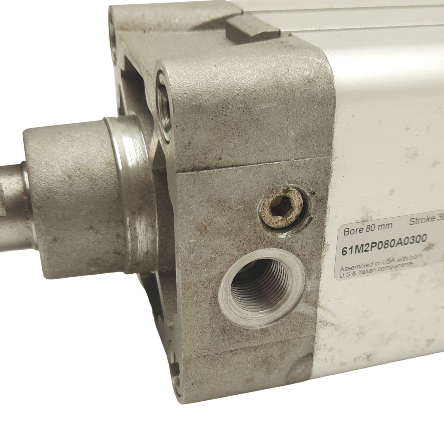 Used Camozzi 61M2P080A0300 Cylinder,Double Acting, Series 61, 300mm Stroke, Bore 80mm