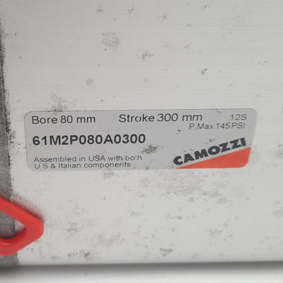 Used Camozzi 61M2P080A0300 Cylinder,Double Acting, Series 61, 300mm Stroke, Bore 80mm