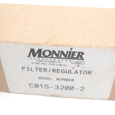 New Monnier C01S-3200-2 Filter Regulator, 1/4 in NPT Port, .3µm element, 250 Max Psi