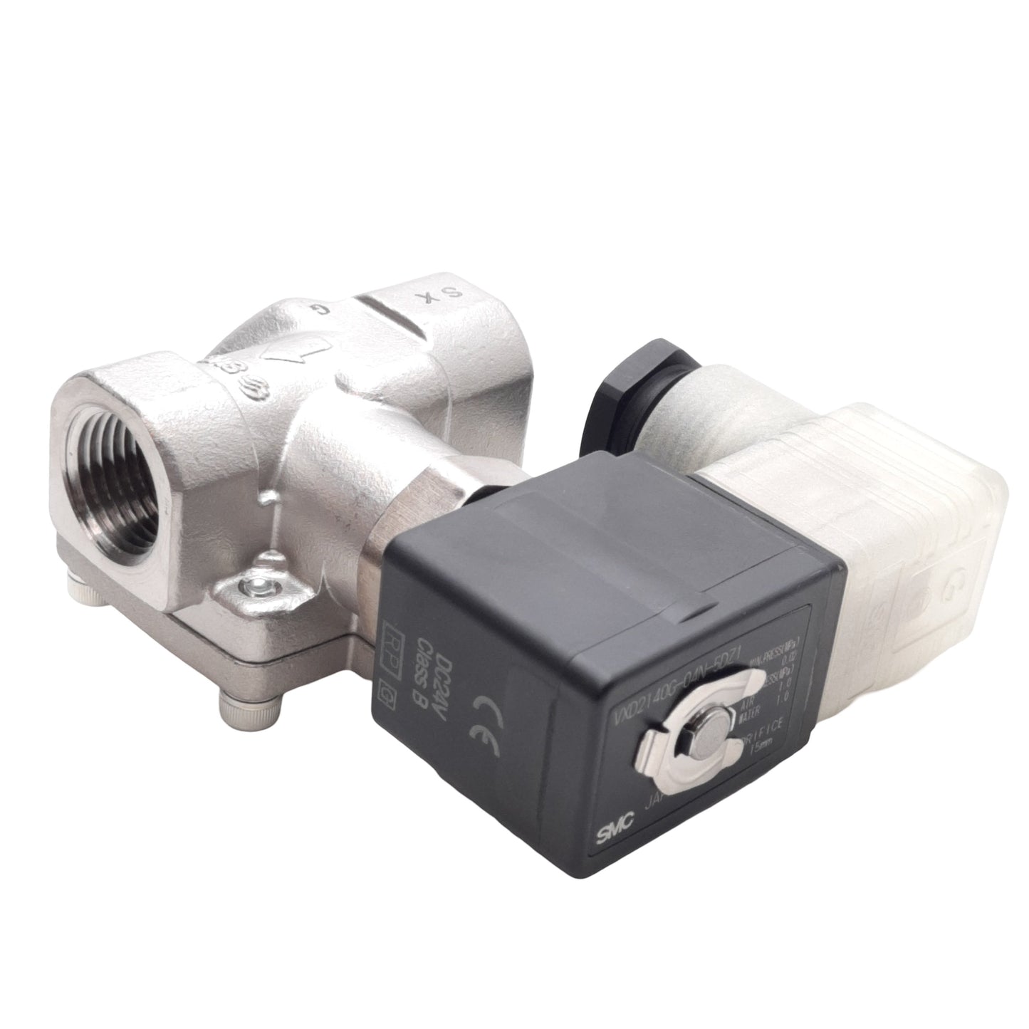 New SMC VXD2140G-04N-5DZ1 Media Valve, 2-Port, 1.0MPa, ø15mm Orifice, 24VDC Coil