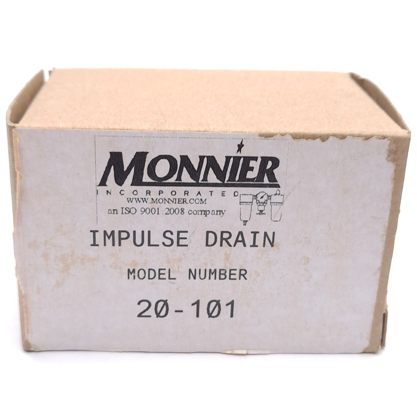 New Monnier 20-101 Impulse Drain, 1/8in NPT Inlet, ø3/16in Tube ID, Aluminum