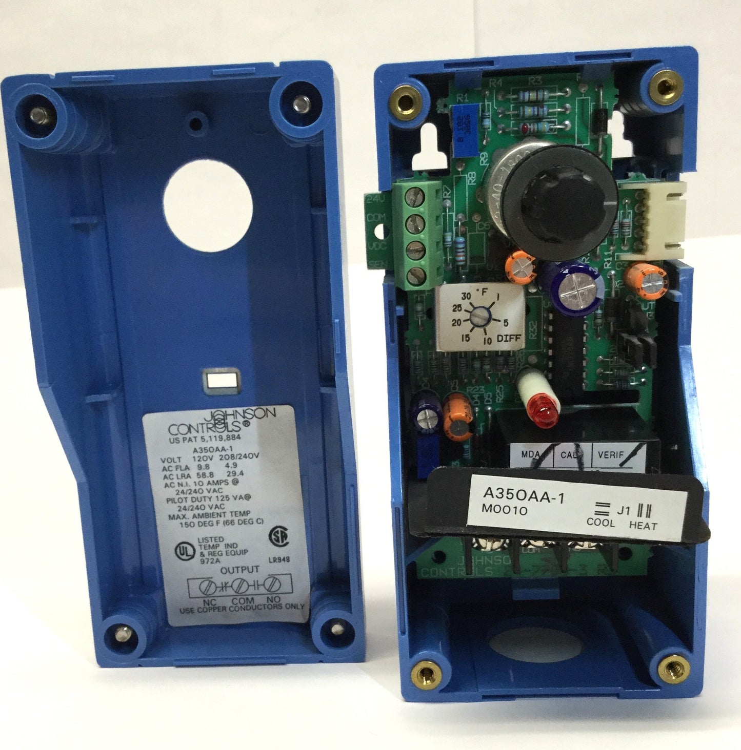 Used Johnson A350AA-1 Temperature Control ON/OFF Switch SPDT -30°F to 130°F, 30° Diff