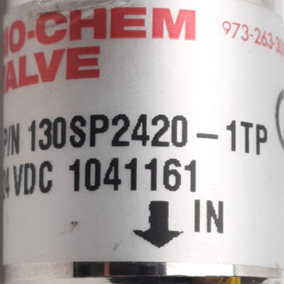 Used Bio-Chem 130SP2420-1TP Solenoid Operated Micro-Pump, 20µL Dispense, 24VDC Coil