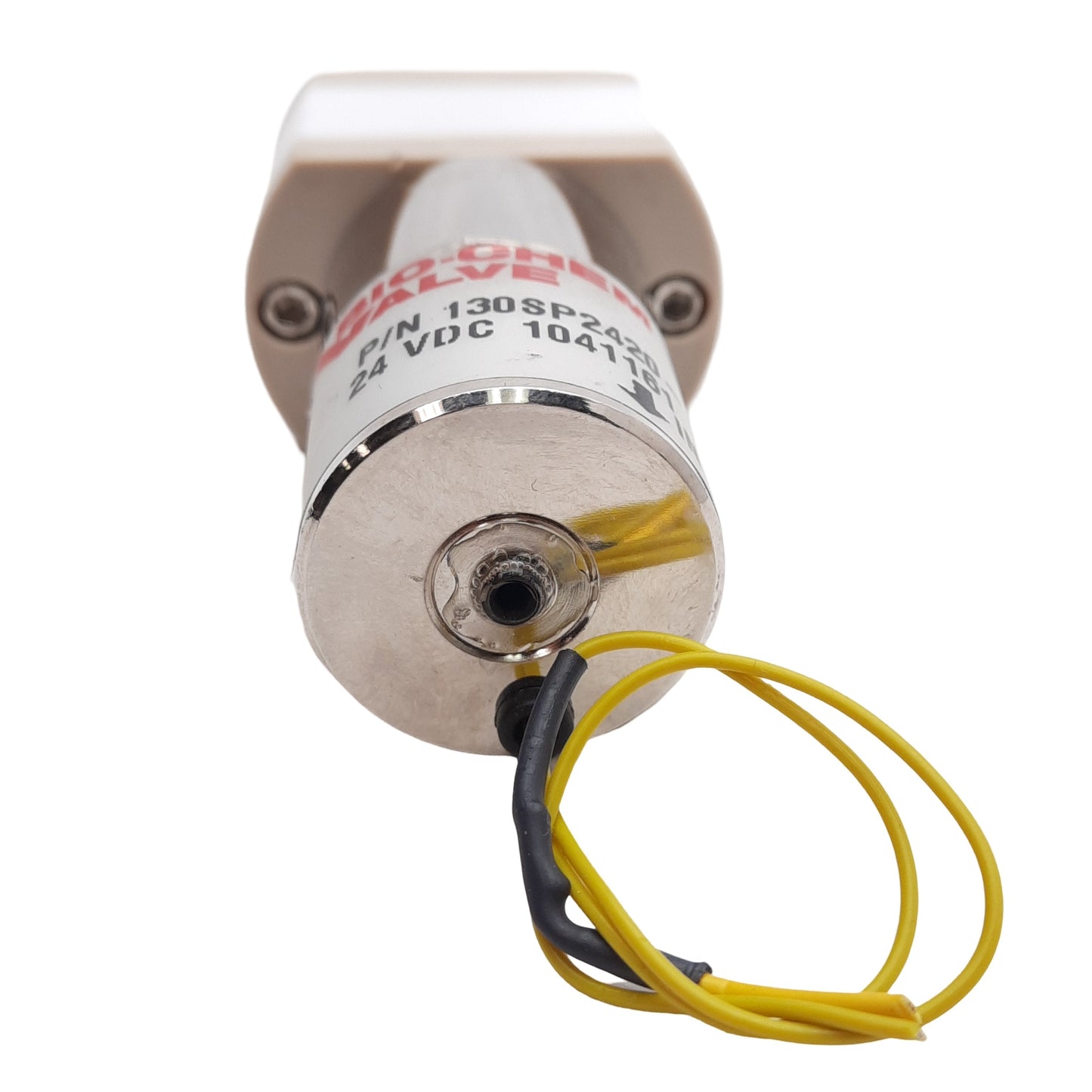 Used Bio-Chem 130SP2420-1TP Solenoid Operated Micro-Pump, 20µL Dispense, 24VDC Coil