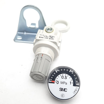 New SMC AR10-M5BG-RZ-A Modular Air Pressure Regulator, M5 Port, Set 7-100psi