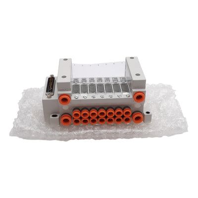 New SMC VV5Q11-07N7FU0-N-X50US Pneumatic Manifold, 7 Station, ø1/4in One-Touch Ports