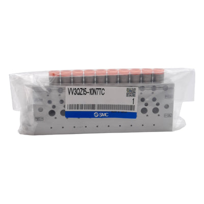 New SMC VV3QZ15-10N7TC Pneumatic Manifold, 10-Station, ø1/4in One-Touch, 1/8in NPT