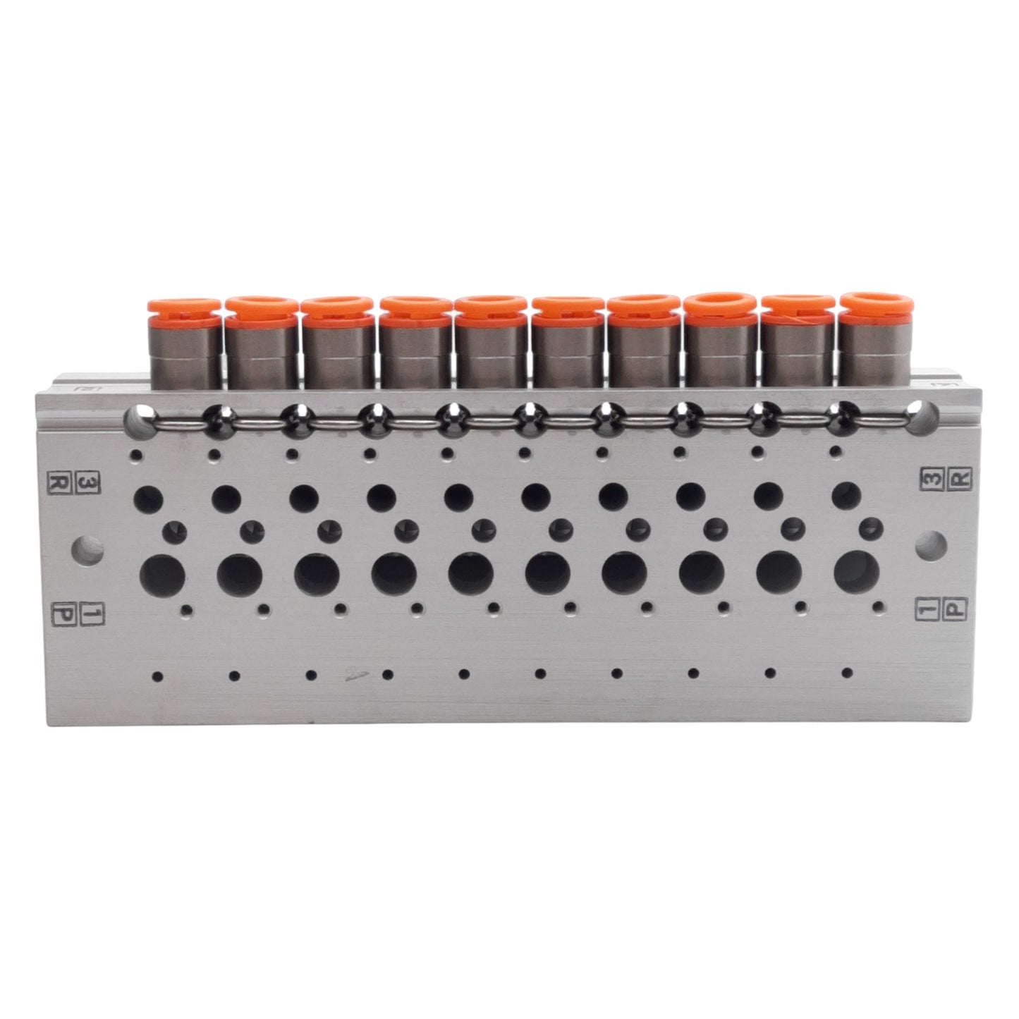 New SMC VV3QZ15-10N7TC Pneumatic Manifold, 10-Station, ø1/4in One-Touch, 1/8in NPT