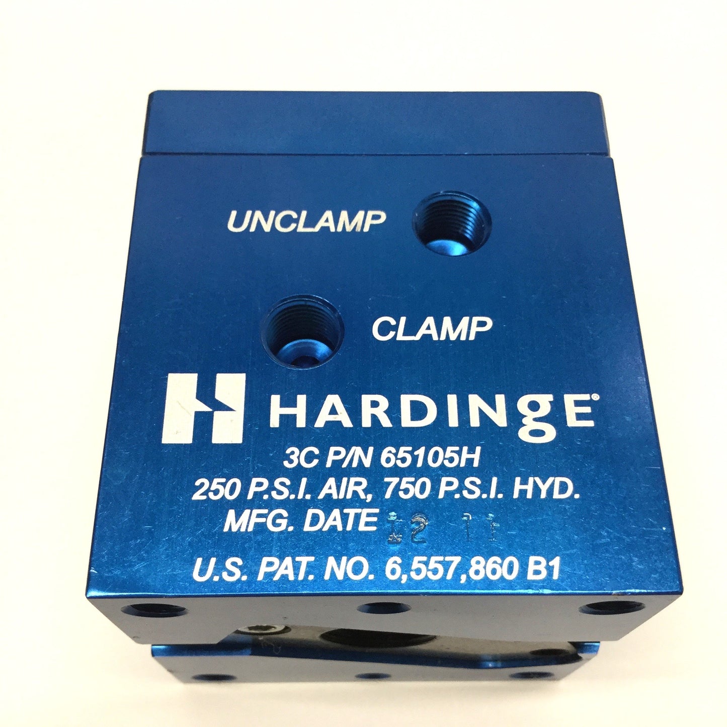 Used Hardinge 65105H 3C Dead-Length Collet Block Clamp 250psi Air or 750psi Hydraulic