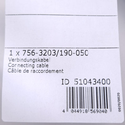 New Wago 756-3203/190-050 Cable, M23 19-Pin Female to Flying Leads, 5m Length