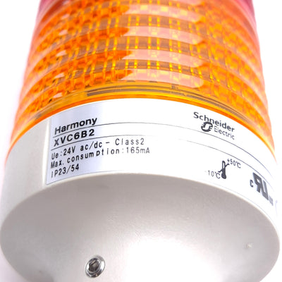 New Schneider Electric XVC6B2 LED Tower Light, Red/Orange Steady, ø60mm, 24VAC/DC