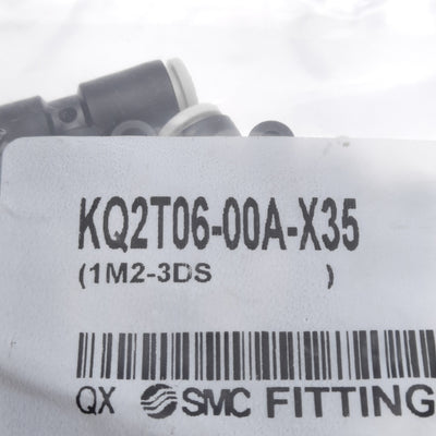 New Lot of 10 SMC KQ2T06-00A-X35 Union Tee Fitting -100kPa~1MPa ø6mm One-Touch Ports