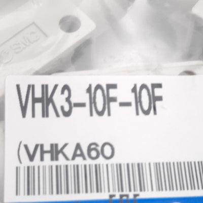 New Lot of 5 SMC VHK3-10F-10F Finger Valve, -100kPa to 1.0MPa, ø10mm One-Touch