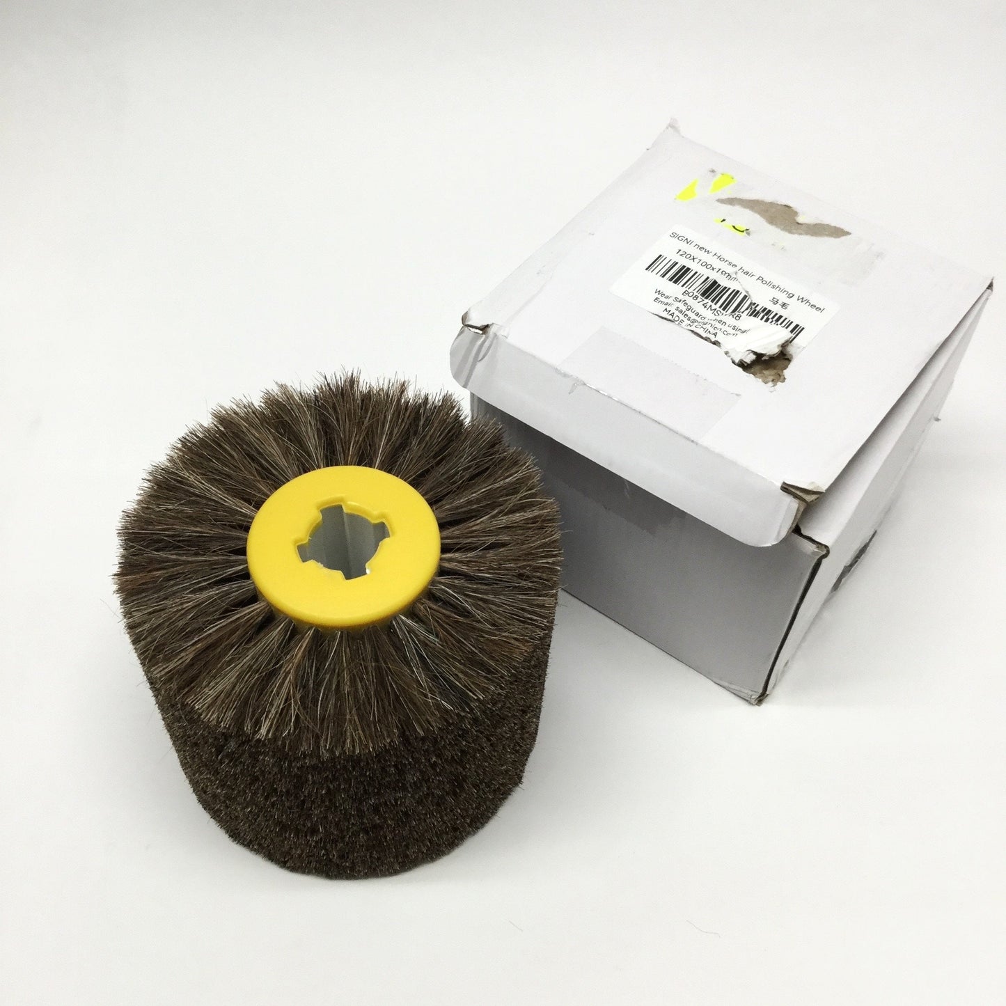 New – Open box SIGNI B0874MSWR8 Horse Hair Brush Burnishing Polishing Wheel 120 x 100mm x Ø20mm