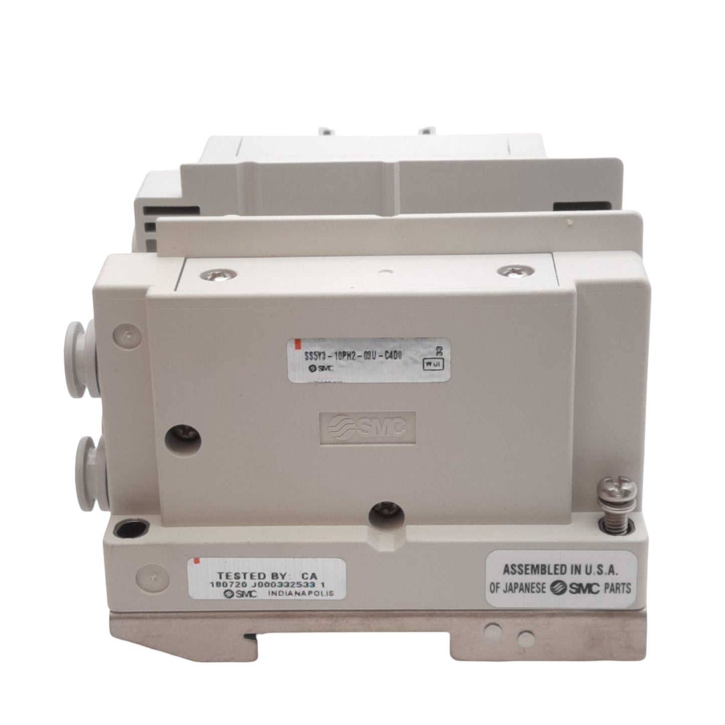 New – Open box SMC SS5Y3-10PH2-03U-C4D0 Pneumatic Manifold, 3-Station, ø4mm & ø8mm One-Touch