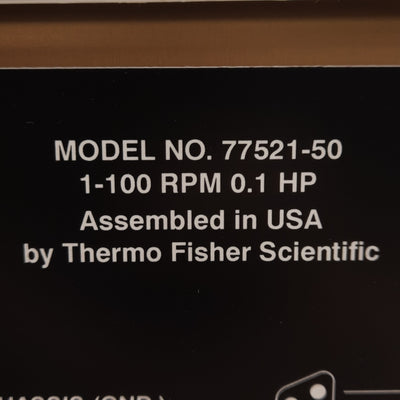 Used Cole-Parmer 77521-50 MasterFlex Console Drive, 1-100RPM, 0.06-580mL/min, 115VAC