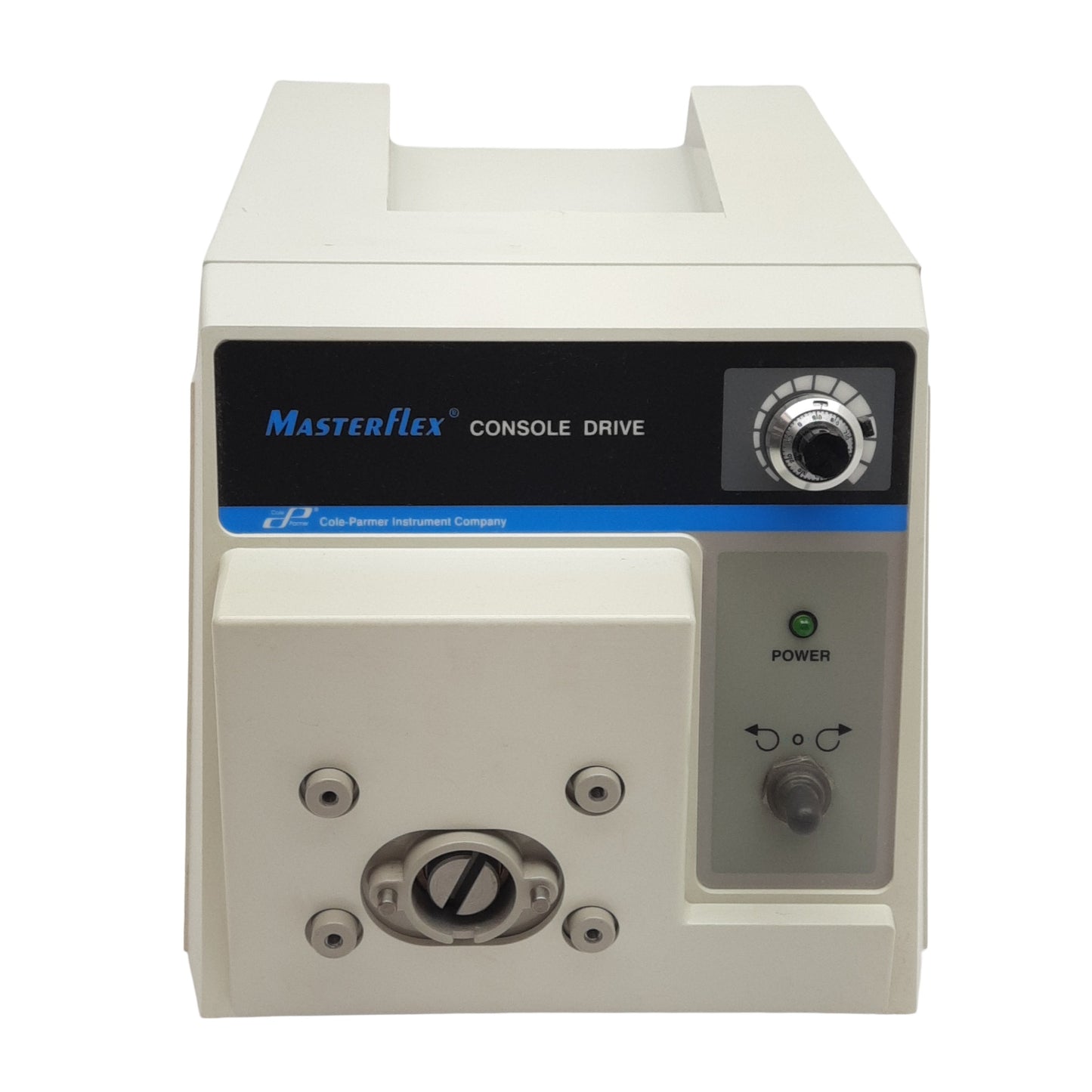 Used Cole-Parmer 77521-50 MasterFlex Console Drive, 1-100RPM, 0.06-580mL/min, 115VAC