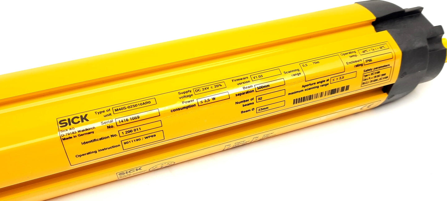 New – Open box Sick M40S-025010AR0 Multiple Light Beam Device 24VDC 3.5W 500mm 23mm 0.5-70m